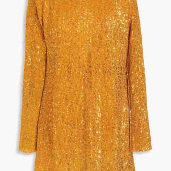 Odis sequined plissé-jersey mini dress