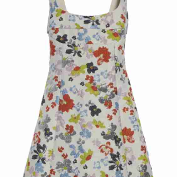 Metallic Floral Jacquard Mini Dress