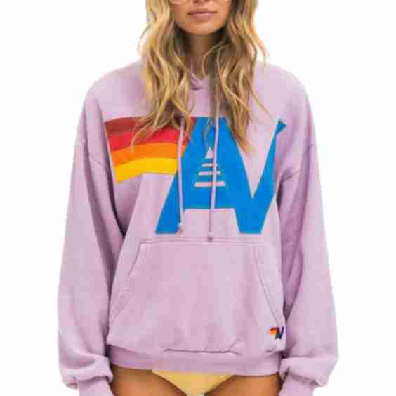 Logo Stitch Pullover Relaxed Hoodie