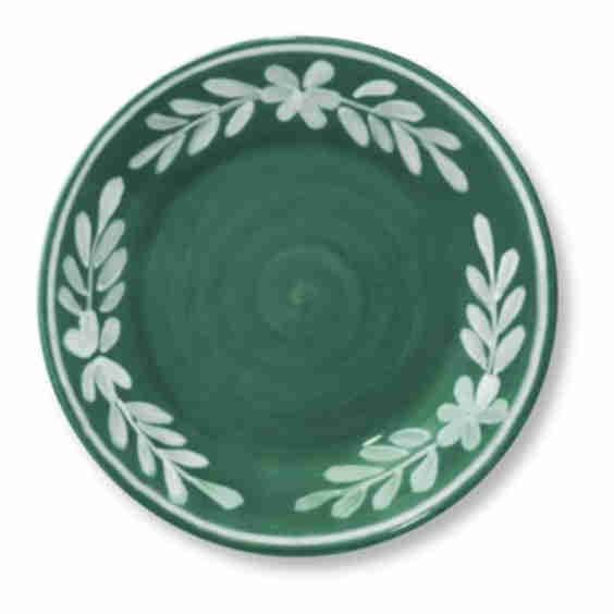 Dessert Plate with White Floral Trim in Cypress
