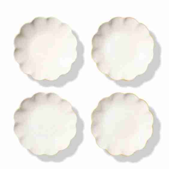 Scalloped Appetizer Plates Set of 4