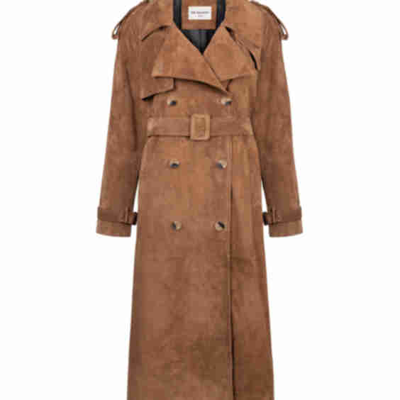 Mocha Suede Trench Coat