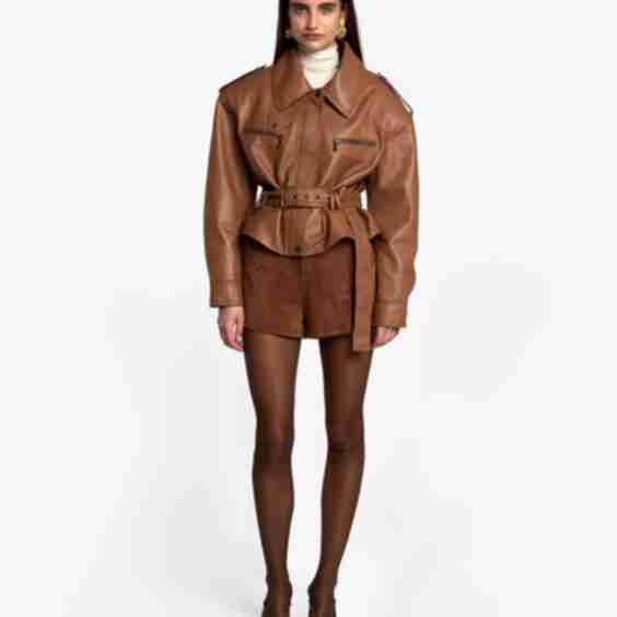 Leather Cropped Jacket