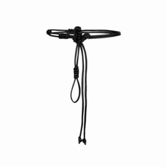 Black Vegan Leather Rope Belt
