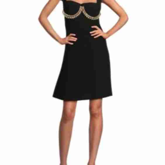 Crepe Dress with Crystal Belt Detail