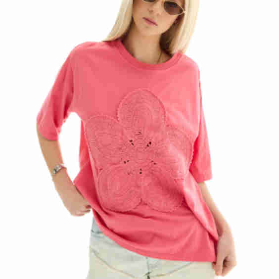 Crochet Flower Tee