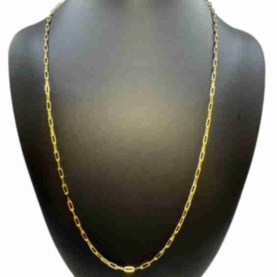 14 K Plated Paper Clip Chain 24 Inch