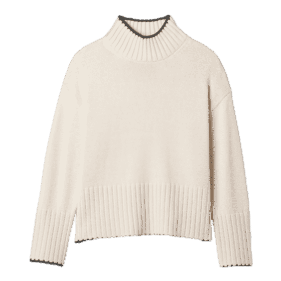 Oversized 24/7 Split-Hem Mockneck Sweater