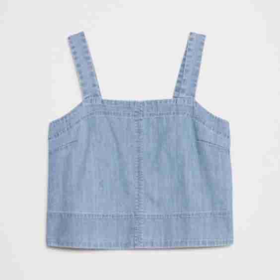 Seersucker Boxy Topstitch Tank