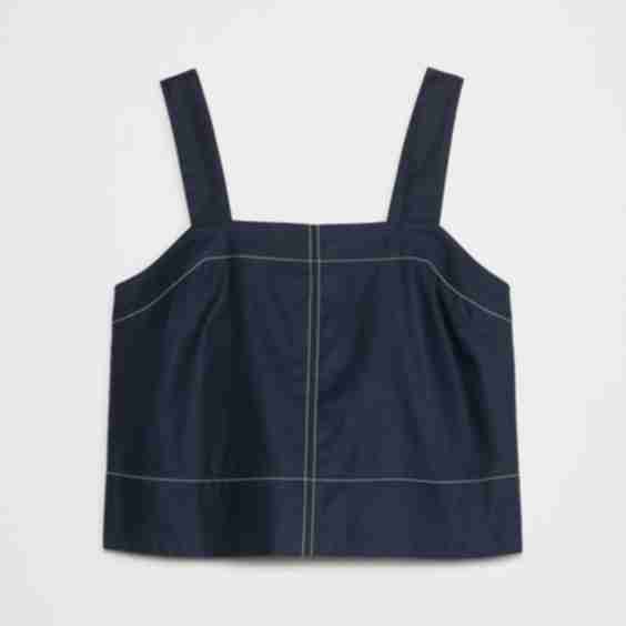 Boxy Topstitch Cropped Top