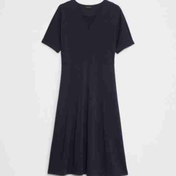 Scuba V Neck Midi Dress
