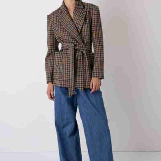 Wilma Check Belted Blazer