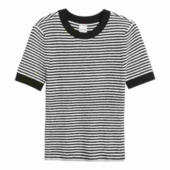 Textured Stripe T-Shirt Sweater