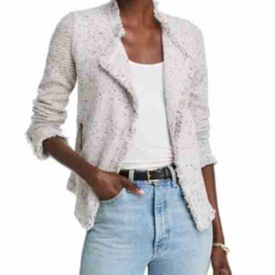 Fringe Mix Knit Jacket