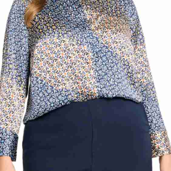 Monogram Mix Button-Up Top 