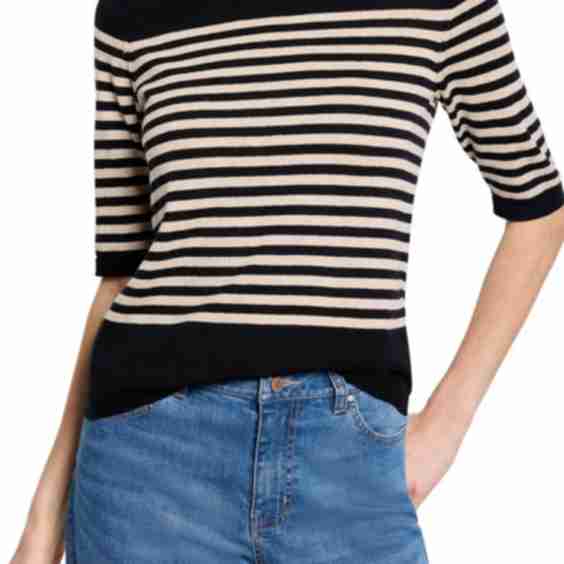 Stripe Cotton Blend Sweater