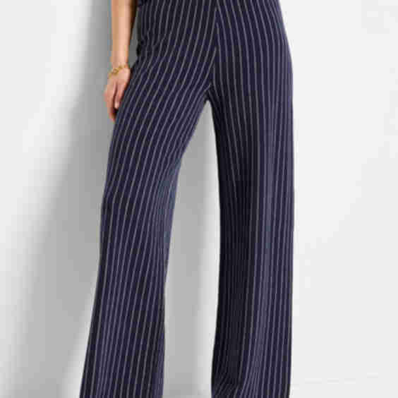 30” Destination Stripe Wide-Leg Knit Pant