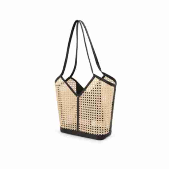 Sophie Rattan & Leather Tote