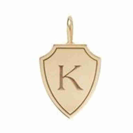 14k Small Initial Shield