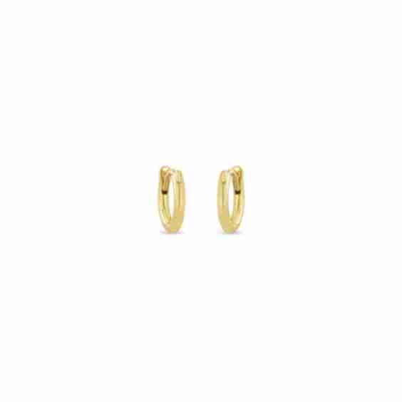 14K Gold Hinge Huggie Hoops