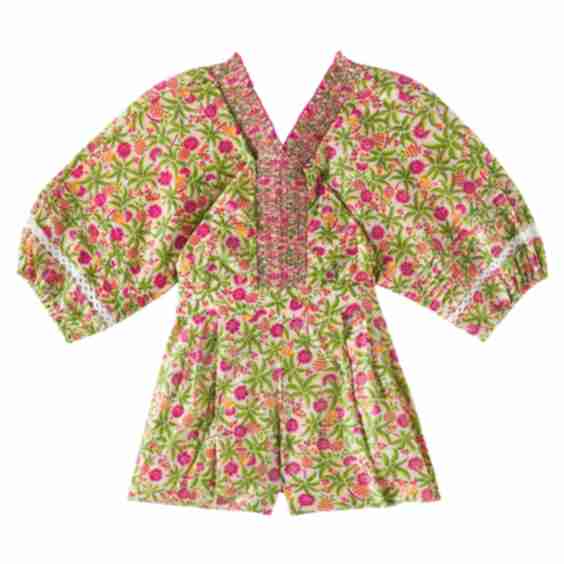 Kids Chantal Printed Cotton-Blend Romper