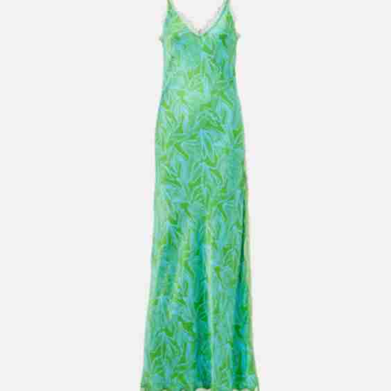 Lucia floral open-back slip dress