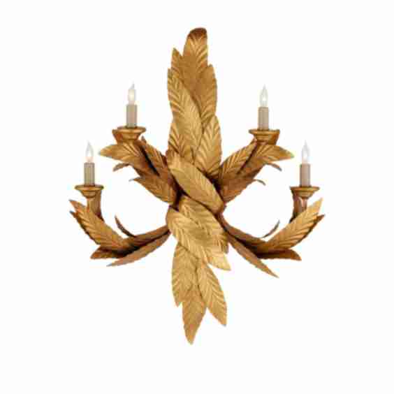 Apollo Gold Twisted Leaf Wall Sconce