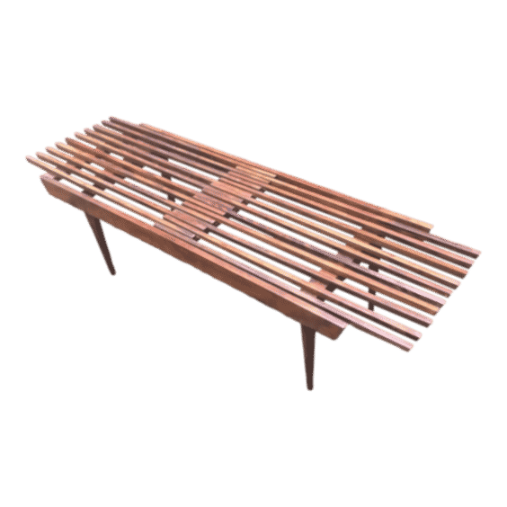 Mid Century Modern Nelson Style Adjustable Slated Bench