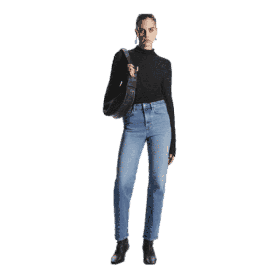 Straight-Leg Slim-Fit Ankle-Length Jeans