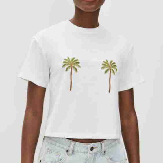 Embroidered Palm T Shirt