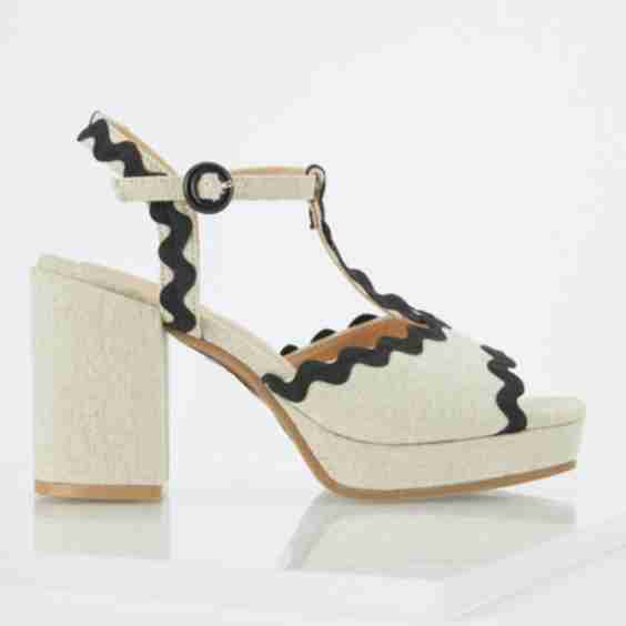 Ric Rac Linen Heeled Sandals