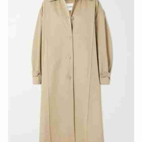 Pleated Cotton Trench Coat