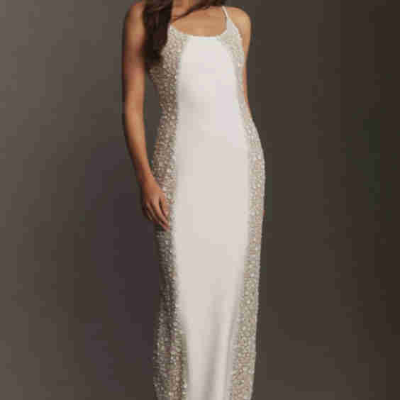 Violet Sequin Silk Slip Wedding Gown