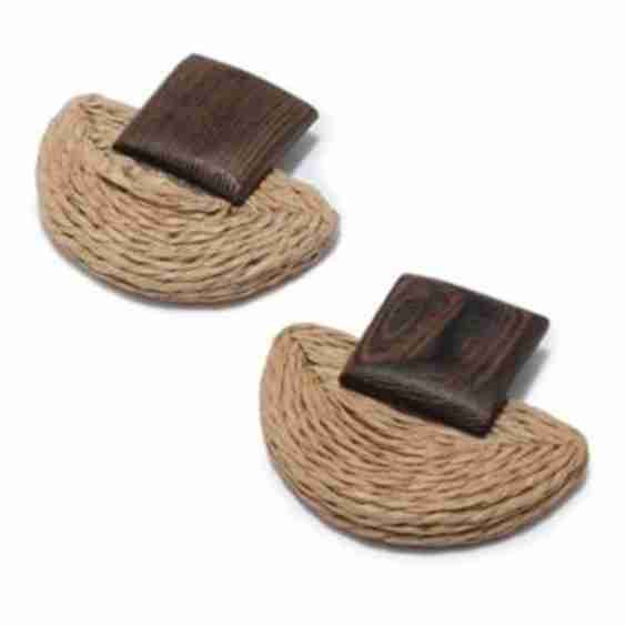 Womens Straw Drop Earrings
