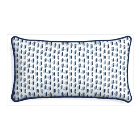 Poppy Blue Custom Lumbar Pillow