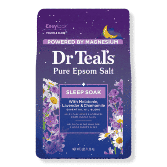 Pure Epsom Salt Soak, Sleep Blend with Melatonin, Lavender & Chamomile Essential Oils