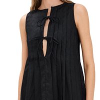 knee length dresses for ladies Tia Linen Mini Dress Blush  VRG GRL