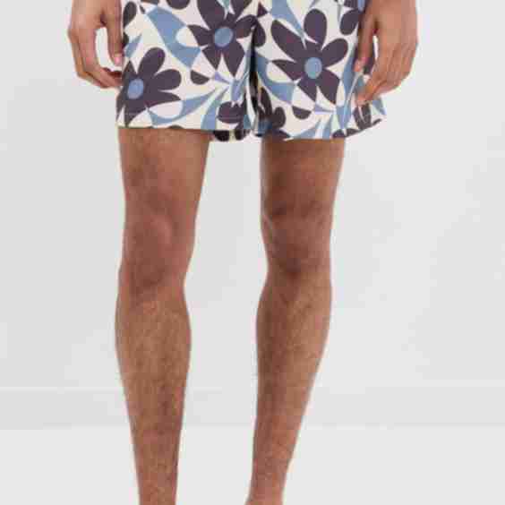 Pastel Daisy Trip Swim Trunks 5"