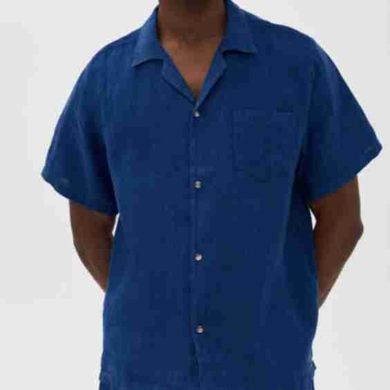 Navy Linen Shirt