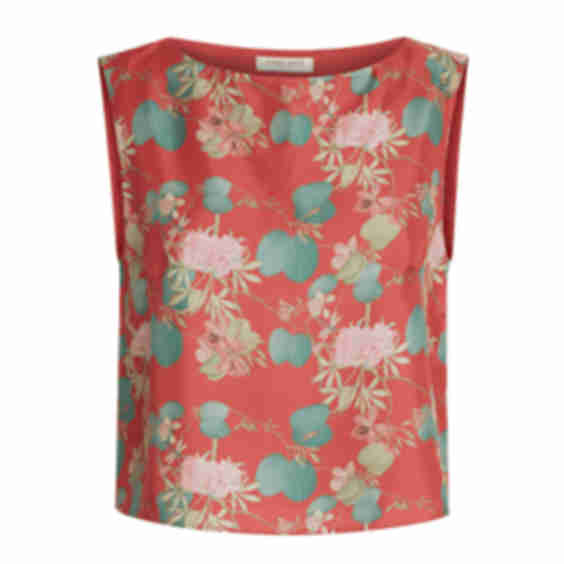 Tische Dragonfly printed silk-twill top