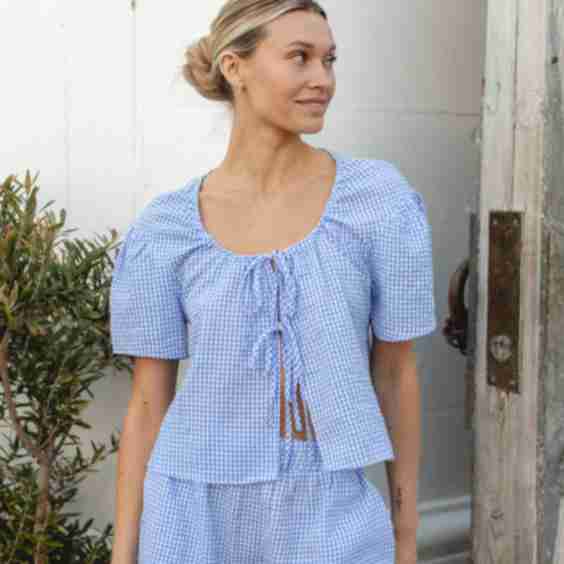 Summerland Woven Gingham Shorts Set