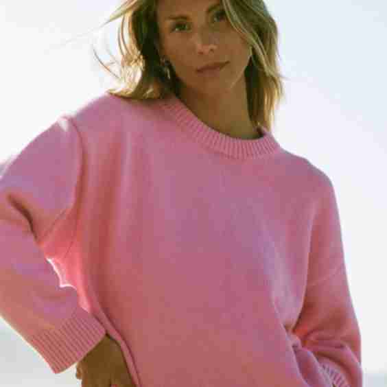 Sweetheart Knit Crew Neck Sweater