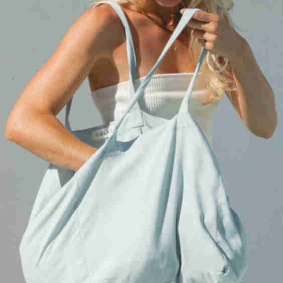 Beach Days Large Woven Linen Blend Tote Bag