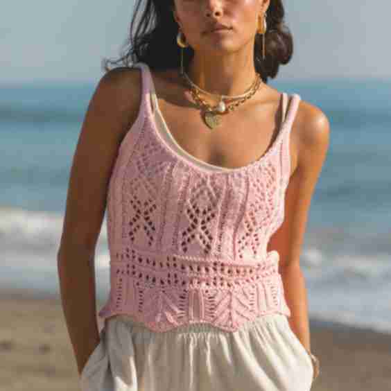 Tropical Crochet Knit Tank