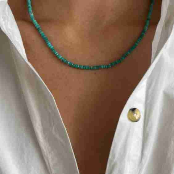 The Turquoise Small Faceted Necklace