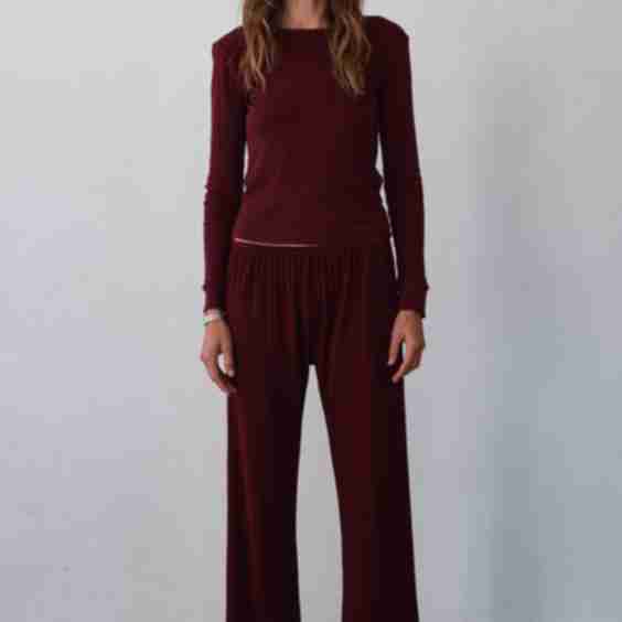 The Pointelle Simple Crop Pants