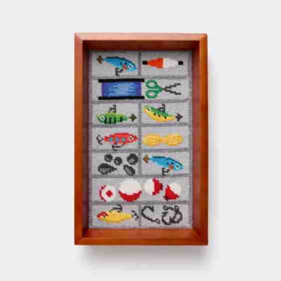 Tackle Box Needlepoint Valet Tray