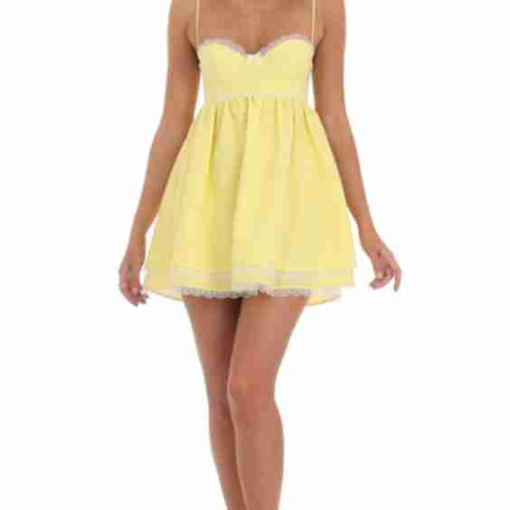 Gingham Lace Babydoll Dress