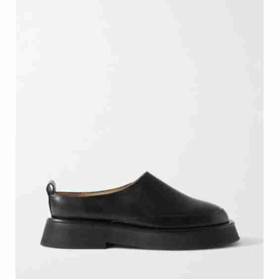 Black Rosa Leather Slippers