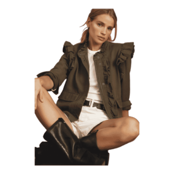Ruffled Utility Jacket